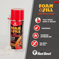 Red Devil Foam & Fill® Large Gaps & Cracks Expanding Polyurethane Sealant 12 Oz. (340 g) Aerosol Can Champagne