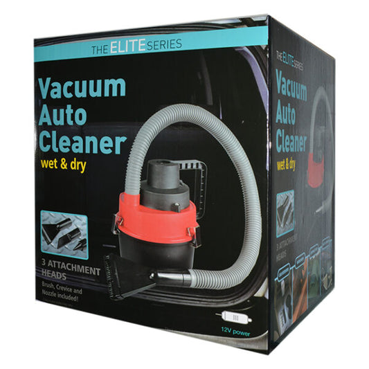 The Elite Series Vacuum Auto Cleaner Wet & Dry 3 Attachment Head , Ideal for Car Interiors, Workshop, Camping Tents, Boat Interiors- 10002404