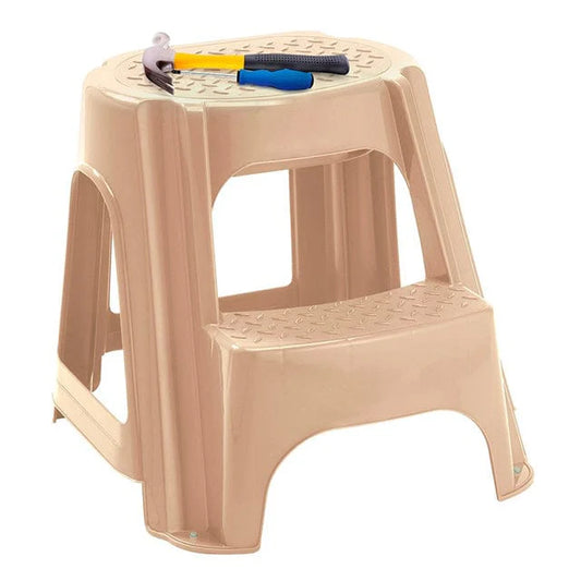 RIMAX TWO LEVEL STEP STOOL BEIGE, PERFECT LITTLE LADDER FOR HOUSEHOLD OR OFFICE SPACE AND CAN BE CONVERTED TO STOOL AS SITTING SPACE TOO - 10007075