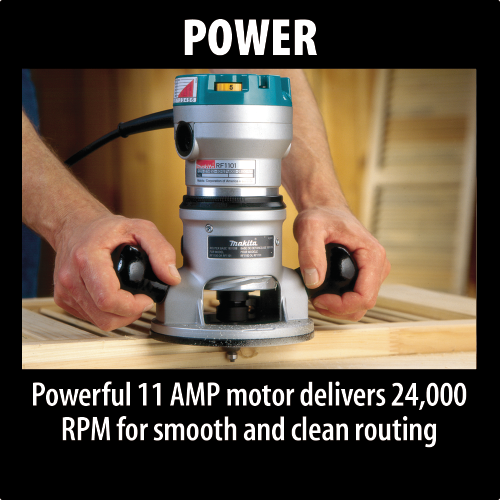 Makita Router 2 1/4 HP Combines Power With Convenience And Ease-Of-Use Features For Improved Performance-  RF1101