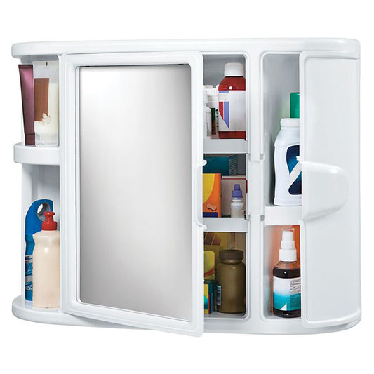 Rimax Bathroom Wall Cabinet White/ Beige/Mocha, Plastic Wall Unit Excellent for Shower , Over toilet, Over Sinks And Even other Areas 23.5 x 7.6 x 18.3" - 20010030