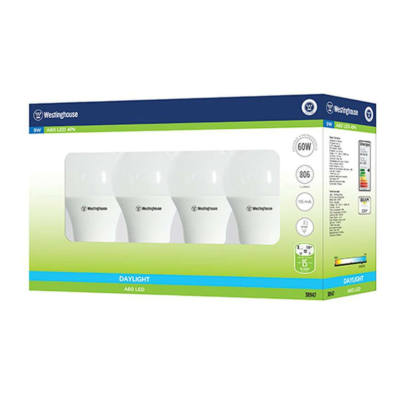WESTINGHOUSE A60 LED 4-PACK-Saves electricity while providing excellent brightness.-38947