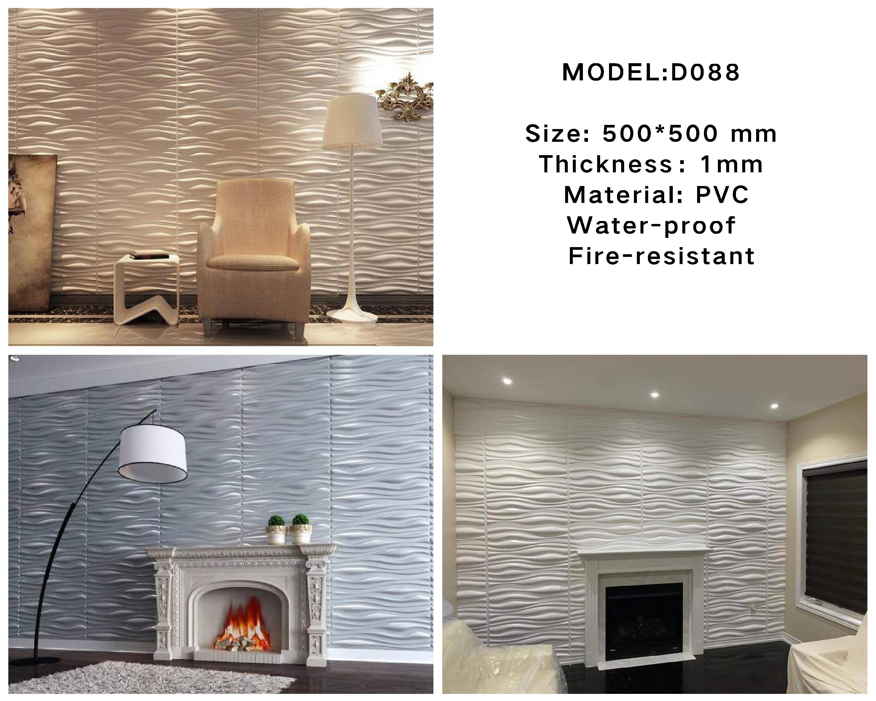 Mega Luxe Paintable 3D Texture PVC Wall Panels (19.7 X 19.7In.) - Decorative, Waterproof, Flame Resistant, Sturdy, Interior Decoration To Add Both Aesthetics And Functionality To Your Home And Offices - D088
