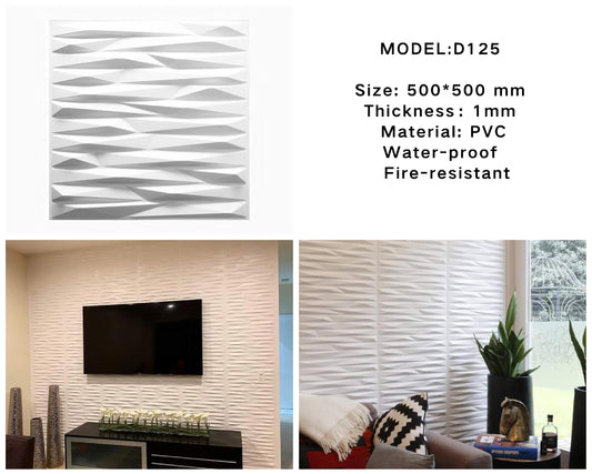 Mega Luxe Paintable 3D Texture PVC Wall Panels (19.7 X 19.7In.) - Decorative, Waterproof, Flame Resistant, Sturdy, Interior Decoration To Add Both Aesthetics And Functionality To Your Home And Offices - D125