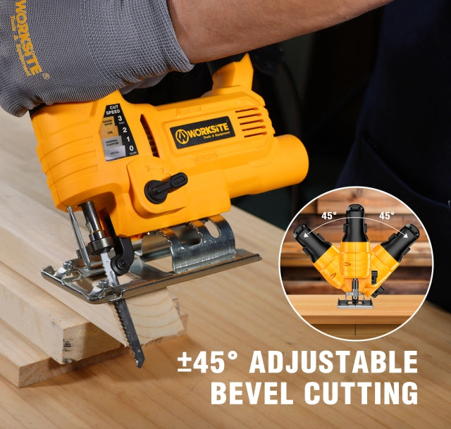 WORKSITE Corded Jig Saw 650W Electric Power Variable Speed 3000RPM Handheld Woodworking Cutting Wood Jig Saws JS283-110V