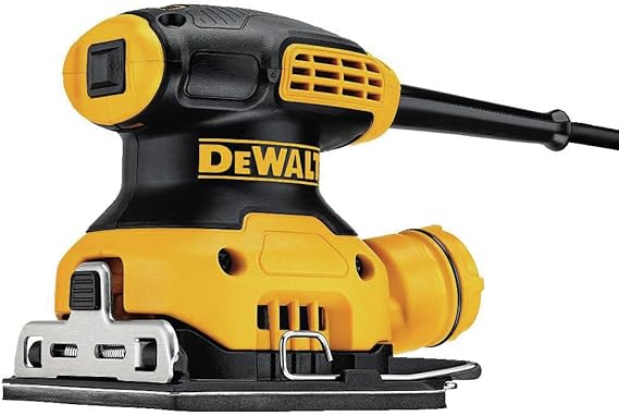 Dewalt 1/4 Sheet Palm Grip Sander- 230w 14000/Min with Dust Bag And Paper Punch, Rubber Grip handle And Vibration Reducing Design, For the Best Results- DWE6411