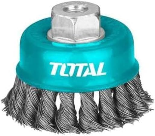 Total Wire Cup Brush Knotted 3"- UTAC32031, For Use On Grinders to Remove Rust, Cleaning Metal, Polishing And Descaling- TTL0169