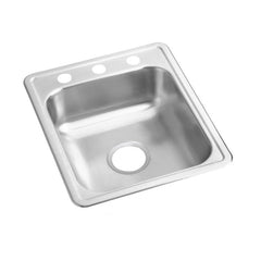 MegaLuxe - Stainless Steel Top Mount  Single Basin Kitchen Sink 15 Inch X 15 Inch. Equally At Home In Traditional And Modern Kitchens,- WSD004