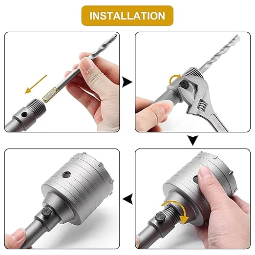 WORKSITE CONCRETE HOLE CORE BIT, For Drilling Circular Holes in Concrete for AC Installation, Electrical Wiring, Plumbing Installation/ Repairs, Masonry Upgrades Etc. Great For Tradesmen, Technicians, Electricial- XCHC50/XCHC100