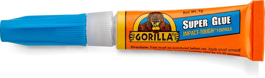 Gorilla Super Glue 3g Tube – 2 Pack, Instant Repairs On Smaller Indoor Projects. Ideal For Wood, Metal, Stone, Ceramic, Glass, Plastic, PVC Sheet, Brick, Concrete, Foam And More – 7800109