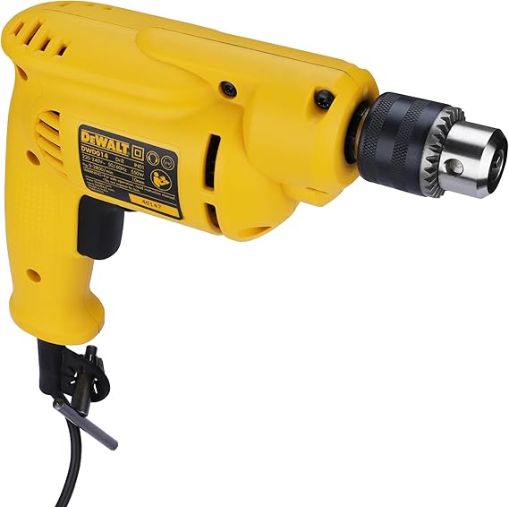 Dewalt Corded Electric Rotary Drill with Chuck Key,600W, 3/8