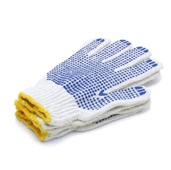 Dotted Cloth Gloves – Durable Cotton Work Gloves with Grip Dots - 253912