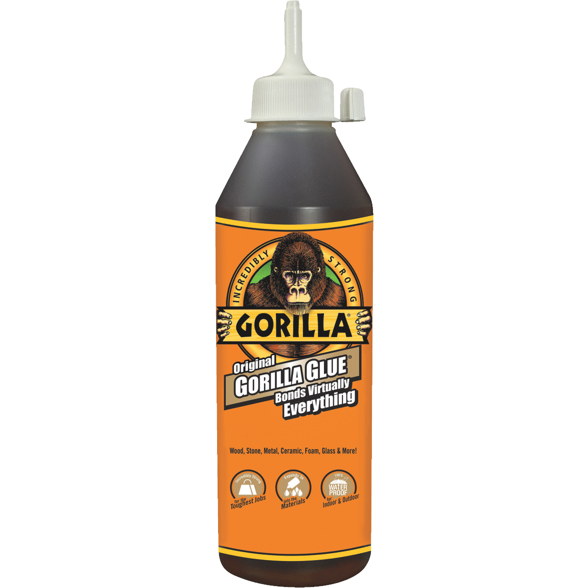 Gorilla Glue Original 2oz, 4oz, 8oz and 18oz Incredibly Strong And Versatile. The Leading Multi-Purpose Waterproof Glue. Ideal For Tough Repairs On Dissimilar Surfaces, Both Indoors And Out. 5000201USFL, 5000408, 500081 50018