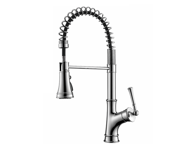 Aquarius Chrome Plated Single Handle Pull-down Kitchen Faucet, Modern, Elegant and Functional - K138-CP