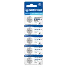 The Westinghouse Lithium Button Cells - 3V– Ideal for Key FOBS, Watches, Calculators, Meters, Remotes and Other small Devices- CR2025-BP5