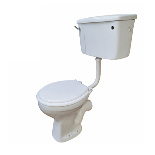 VICTORY White Lower Level Toilet Set With Lever And P-Trap. Enhance Your Bathroom Area At Home With This Durable, Elegant, Stylish Toilet Set. Low-Consumption (1.6 Gpf/6.0 Lpf) Helps You Save Water Making It Perfect For The Dry Season -CHIA145