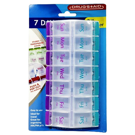 Cotton Valley Quality Pill Organiser, AM/PM - 7 DAY PILL PLANNER, Home care solutions  to help make your life simpler. Easy to use, Ideal for Travel, Great for Organizing- CH89139