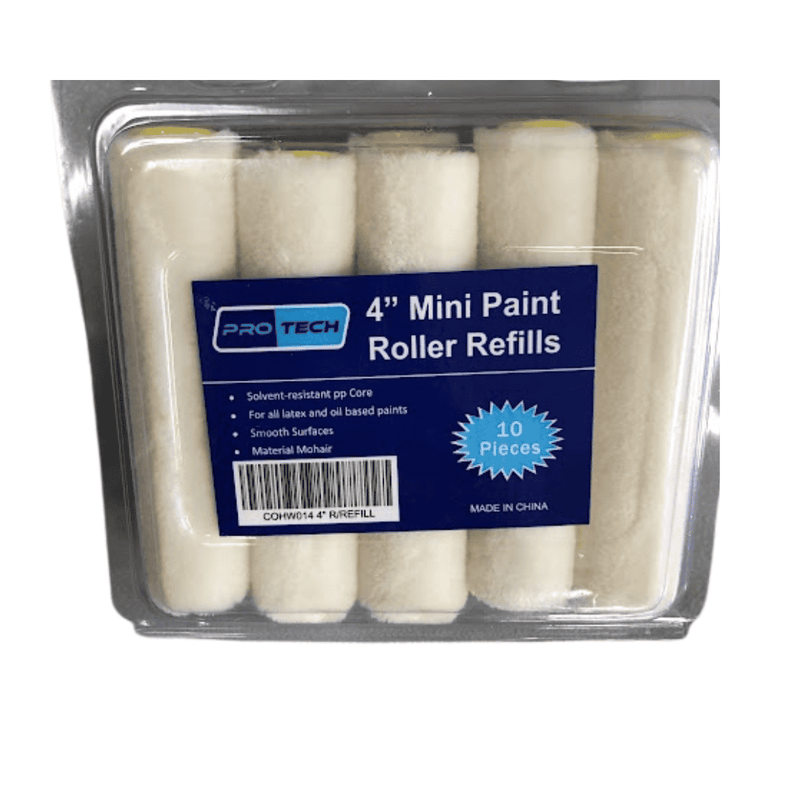 Pro Tech 4 inches  Paint Roller Refills. Pack Of Ten- COHW014