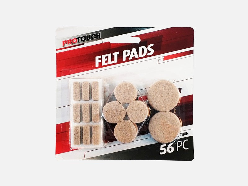 PRO TOUCH 56 Piece Assorted Felt Pads. Felt Pads Furniture Feet Best Wood Floor Protectors – Protect Your Hardwood &amp; Laminate Flooring. Ideal For Use On Furniture, Lamps, And Décor That Sit On Finished Surfaces. CH86230