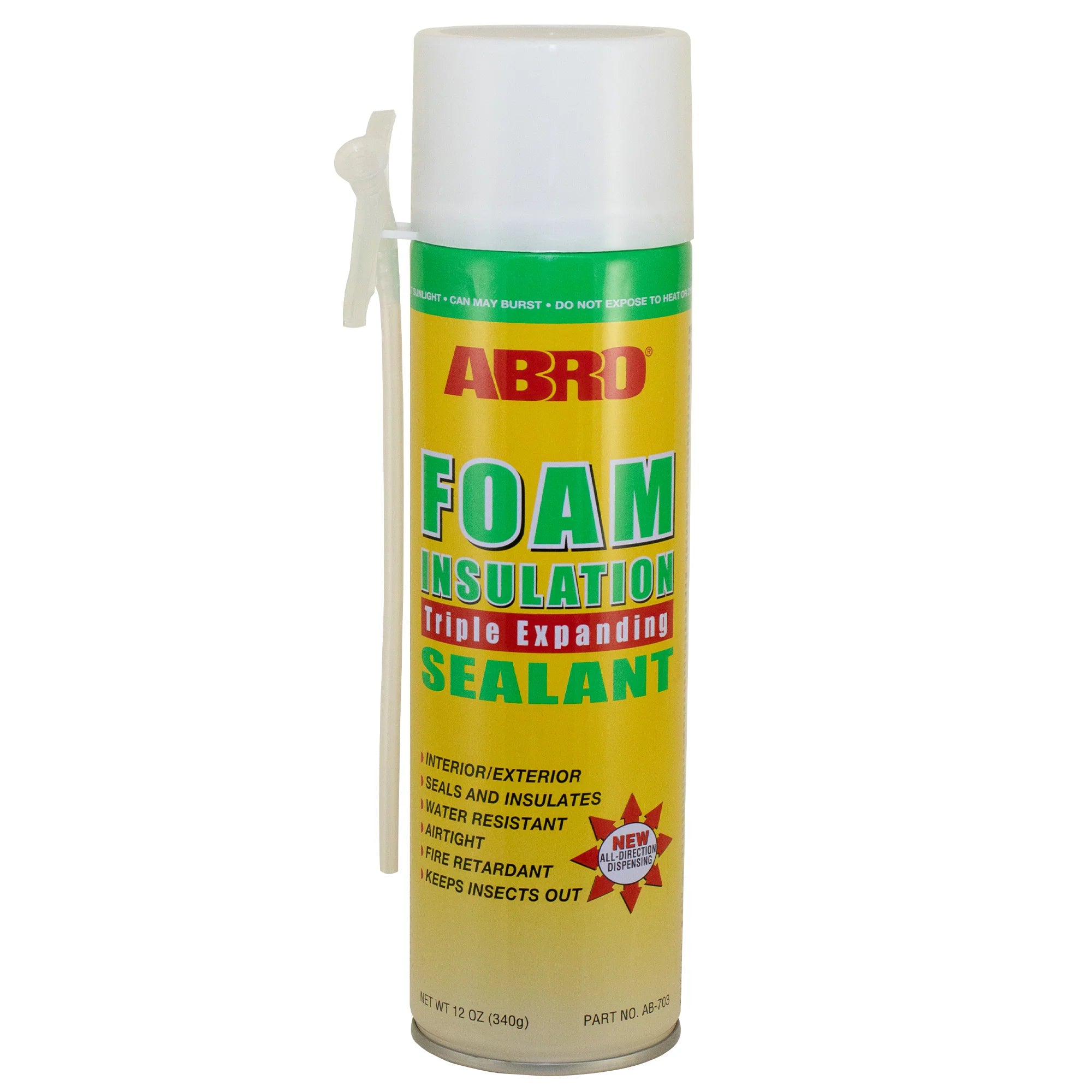 ABRO foam spray is a multipurpose, expandable polyurethane (PU) foam sealant used for filling, insulating, and sealing gaps, cracks, and holes.