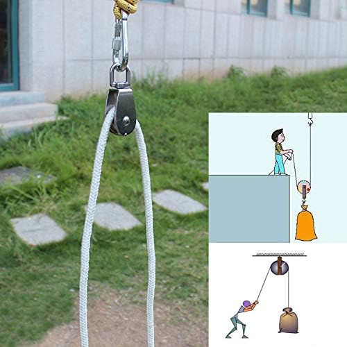 Single Pulley Block Stainless Steel Heavy Duty Hardware Single Wheel Swivel Rigging Lifting Wheel Fixed Pulley for Wire Rope Loading 6824