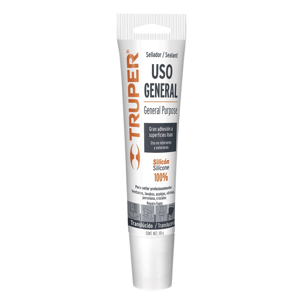 TRUPER TRANSPARENT SEALANT, 100% SILICONE - 17562