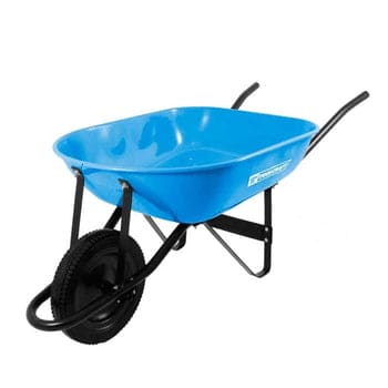 Toolcraft Large Capacity Garden And Construction Steel Tray Yard Wheel Barrow Blue, With Solid Tyre -QGD039