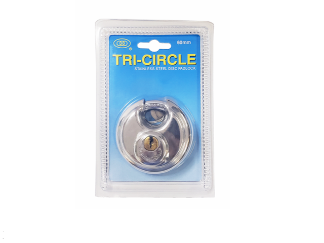 TRI-CIRCLE 4 Piece Keyed Alike, Stainless Steel Disc Padlock. 60 Milli –  megashopTT