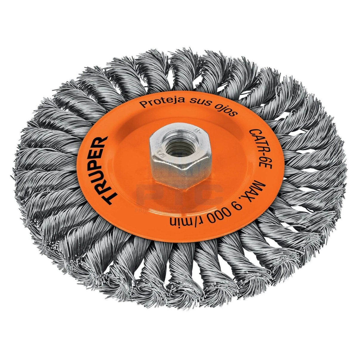 TRUPER CIRCULAR 5\8" WIRE WHEEL BRUSH Circular brush 6" braided wire, arbor 5/8"-11 STANDARD THREAD16MM- 17527