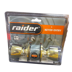 RAIDER Cylindrical Entrance Lock Door Knob 3201 for Office or Front Door