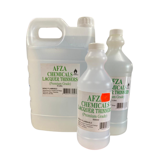 AFZA Lacquer Thinners-Premium Grade lacquer Thinners, Available in 500ml, 1 litre and 4 litre sizes.