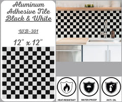 Aluminum 12" X 12 Adhesive Tiles For Walls And Floor with Unique And Attractive Designs, Self Adhesive Wall Tiles for Kitchen Backsplash Bathroom Living Room Decoration