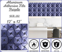 Aluminum 12" X 12 Adhesive Tiles For Walls And Floor with Unique And Attractive Designs, Self Adhesive Wall Tiles for Kitchen Backsplash Bathroom Living Room Decoration