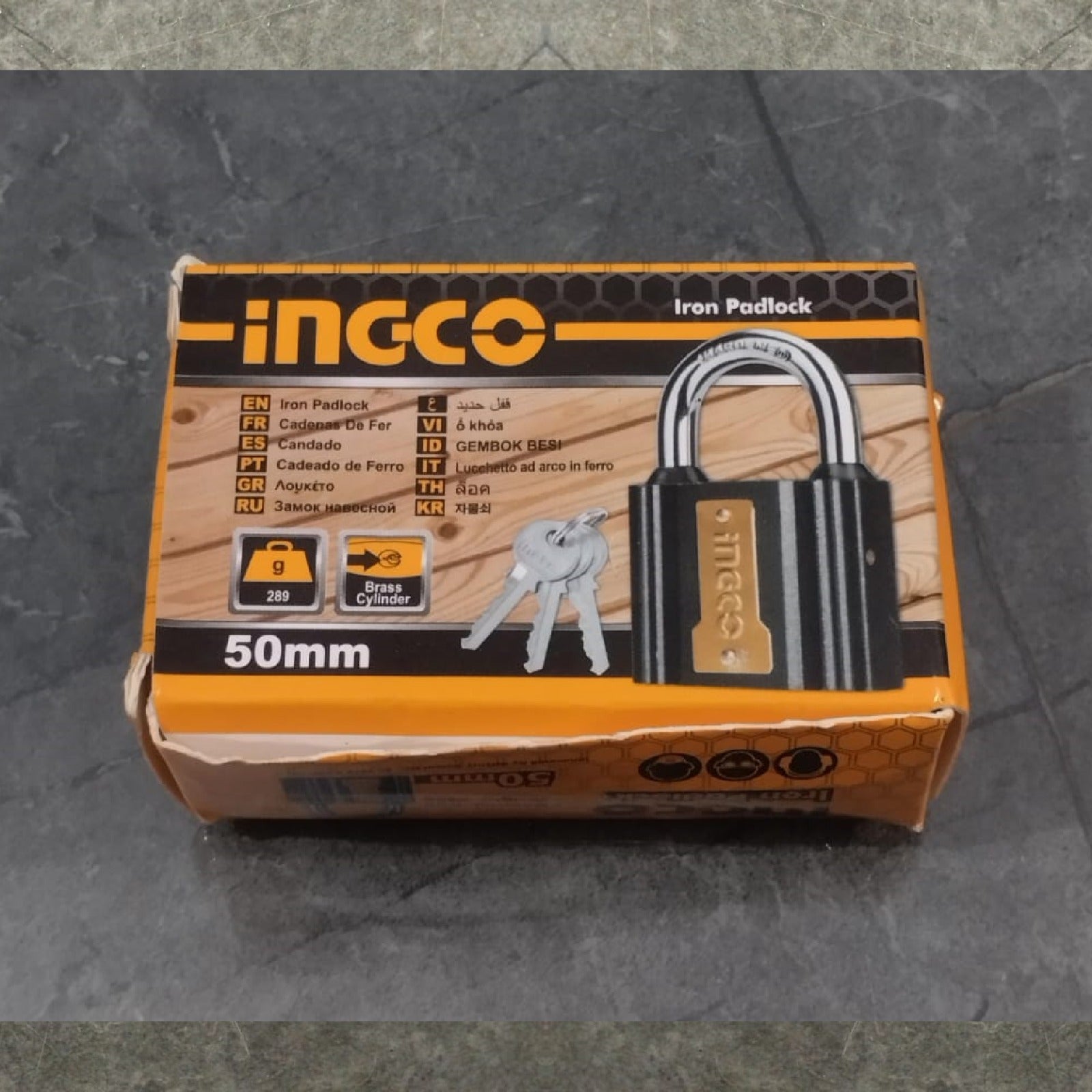 Ingco Iron Padlock, made of steel and zinc alloy material, which is rust-proof, strong, accurate, safe and durable.