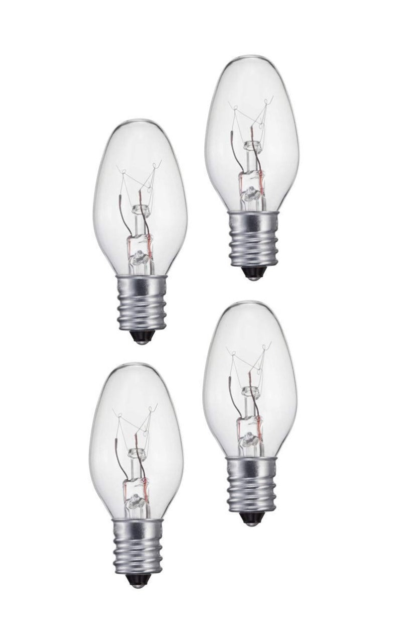 RADIANT Clear 7W 110V E14 C7 Night Light Bulb – Small Screw Base Replacement Bulb - RADIANTRADC7006