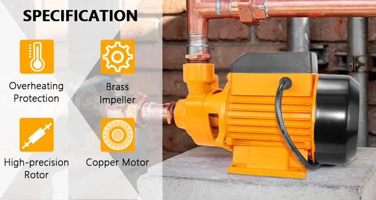 Worksite 1/2HP Vortex Pump 370W-Powerful Water Pump For Maximum Transport  Of Water from Place to Place- QB60-110v