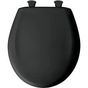 Winsford Black Plastic Toilet Seat- Round, High Gloss Finish, Resists Scratches, Durable  Premium British Design- WTSPR002