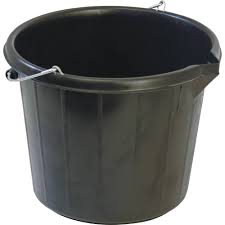 Strongy Durable, Heavy Duty, Black Construction Bucket: Perfect for use in carrying cement or tools on the construction site, Chosen by contractors, construction companies and tradesmen, to get the job Done.-SCB