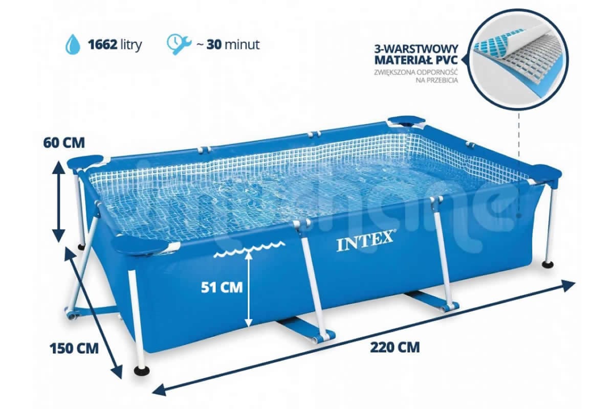 INTEX Rectangular Frame Swimming Pool 86