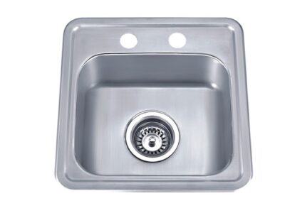 MegaLuxe - Stainless Steel Top Mount Single Basin Kitchen Sink 25.6 Inch X 22.4 Inch X 6 Inch With Waste. These Sinks Are Defined By Excellent Quality, Sturdy Construction, And Classic Styling That Complements Any Kitchen Décor. - AUGH016