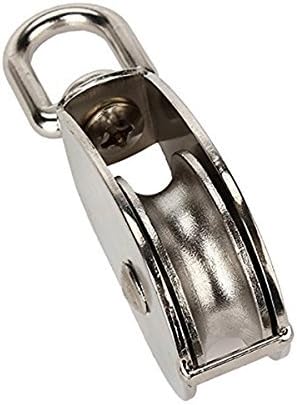 Single Pulley Block Stainless Steel Heavy Duty Hardware Single Wheel Swivel Rigging Lifting Wheel Fixed Pulley for Wire Rope Loading 6824