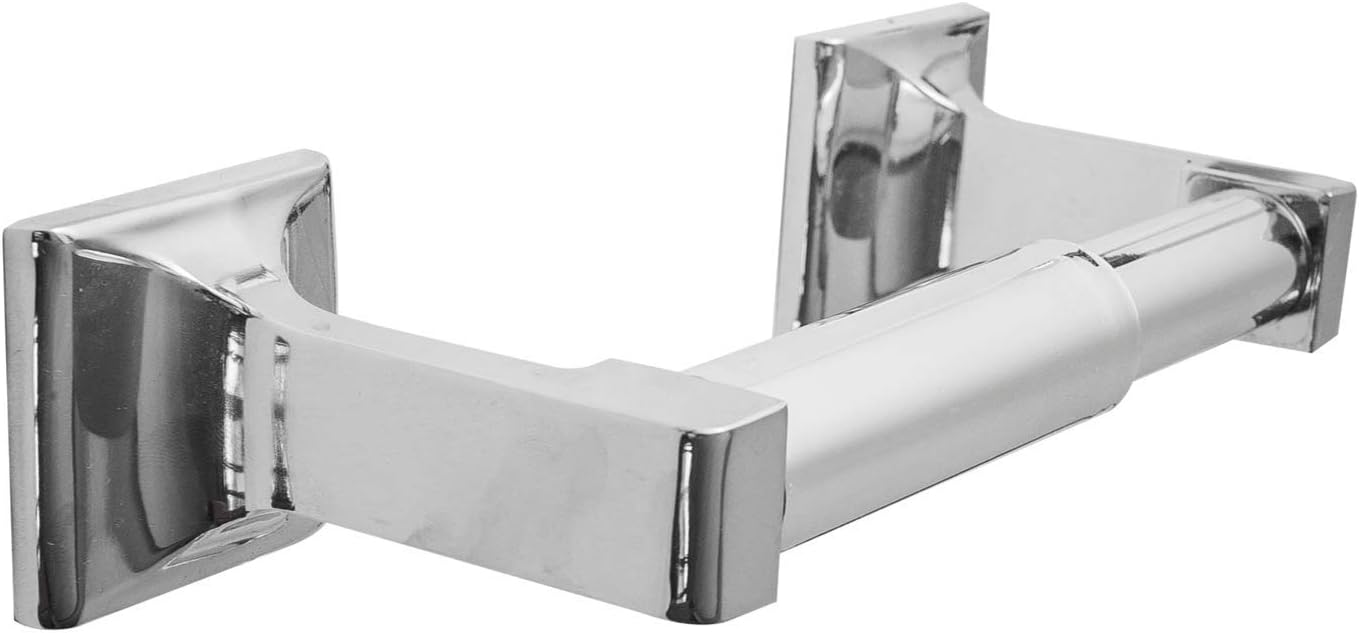 Chrome Toilet Paper Holder Wall Mount, Double Post Tissue Toilet Paper Holder, Easy Installation, Heavy Duty Metal, Polished Chrome  BMBA003