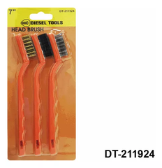 DIESEL TOOLS 1 1/2"  HEAD BRUSH , PACK OF 3  WITH MULTIUSE BRISTLE HEADS, BRASS WIRE, STEEL WIRE AND NYLON WIRE FOR USE IN INTRICATE AND HARD TO REACH AREAS- DT-211924